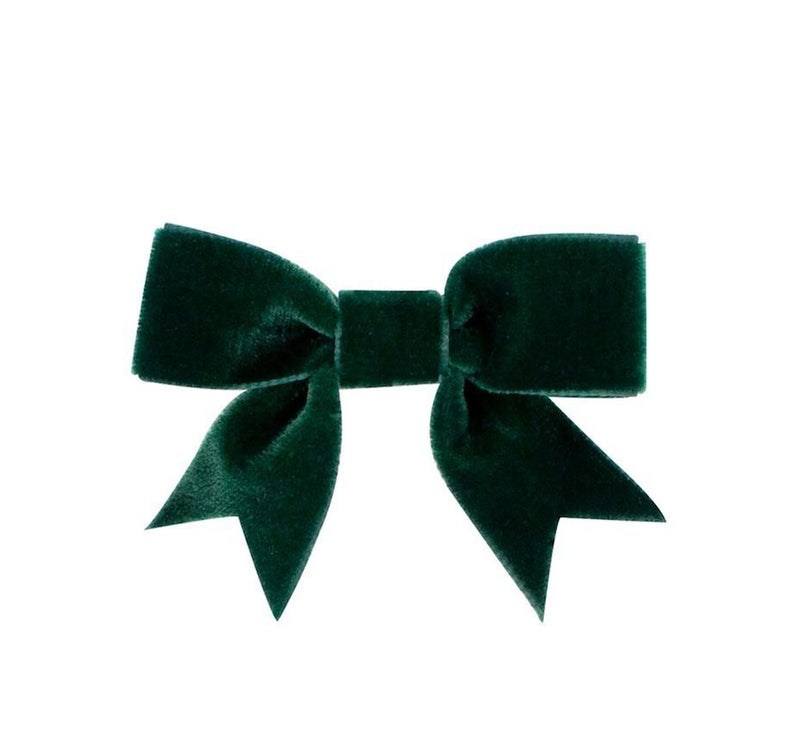 Small King Velvet Bowtie Forest Green