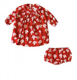 Vestido Bebe Mushrooms Crepe Red