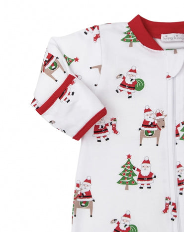 Footie W/Zip Merry Santas