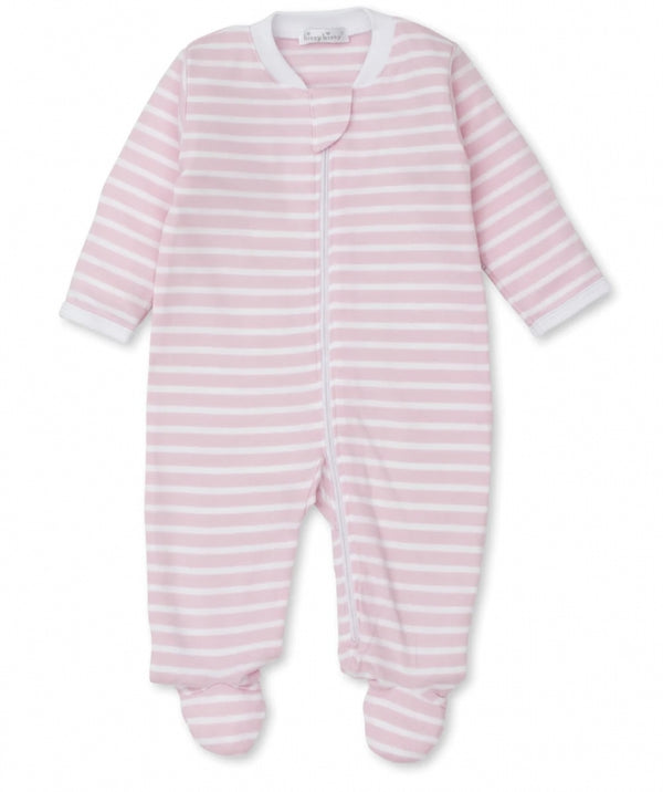 Footie W/Zip Team Stripes Pink