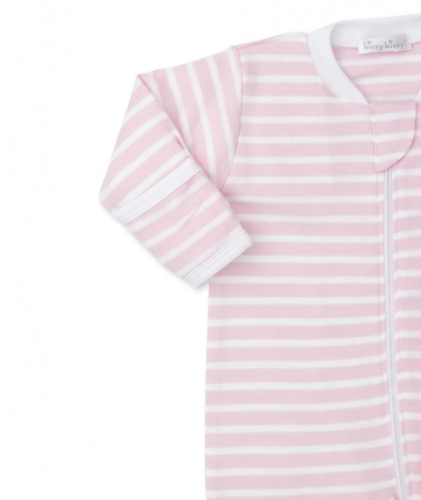 Footie W/Zip Team Stripes Pink