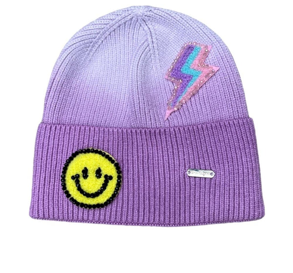 Gorro Morado Tie Dye Con Parches