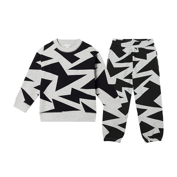 Conjunto De Sudadera y Pantalón Abstract Negro / Gris