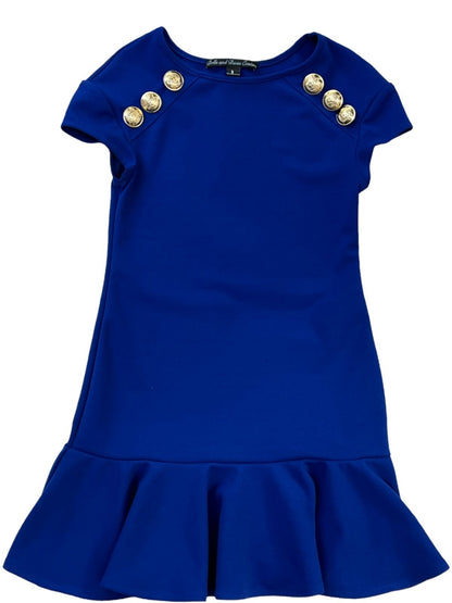 Vestido Azul Con Botones