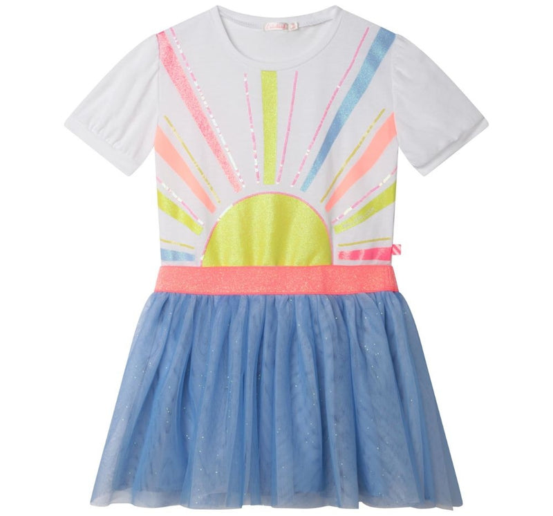 Vestido Tul Azul Con Blusa Blanca Sun