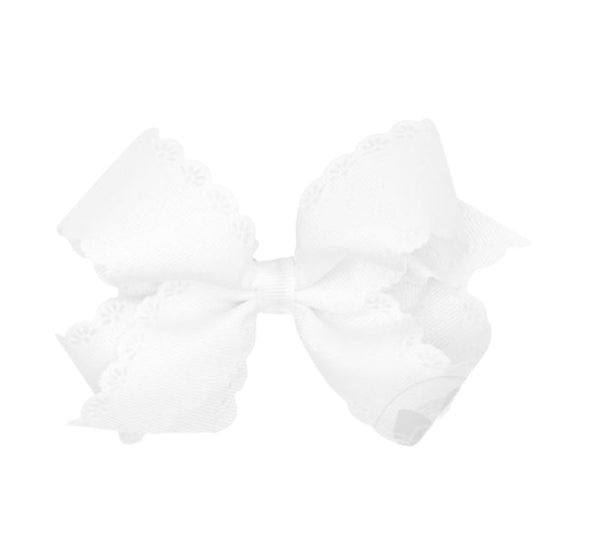 Med Eyelet Embossed Gg Bow White