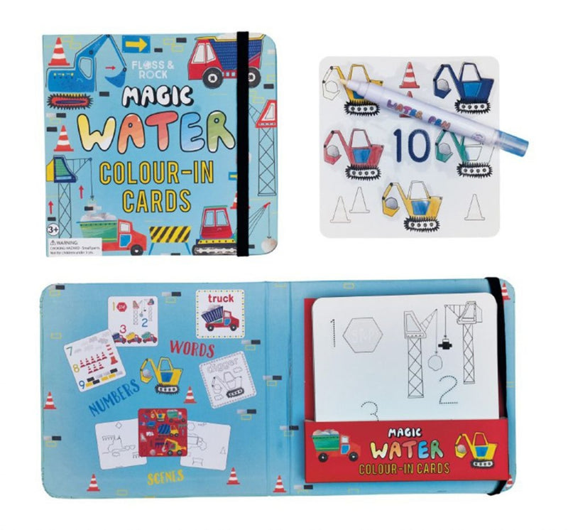 Tarjetas Mágicas Para Colorear Con Agua - Construcción