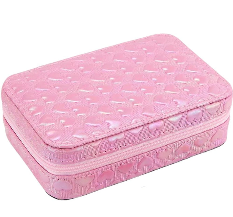 Joyero Rosa Pequeño Con Corazones
