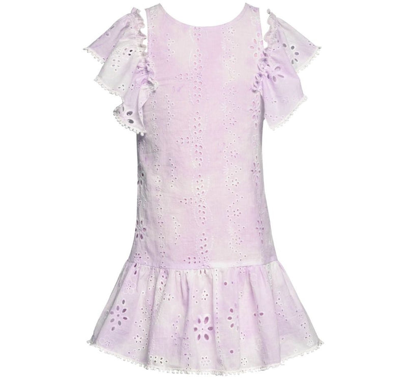 Vestido Con Volantes Tie Dye Rosa