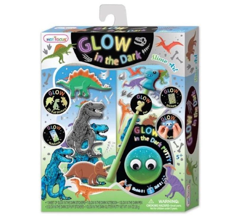 Glow in the Dark Slime Art Dinosaur
