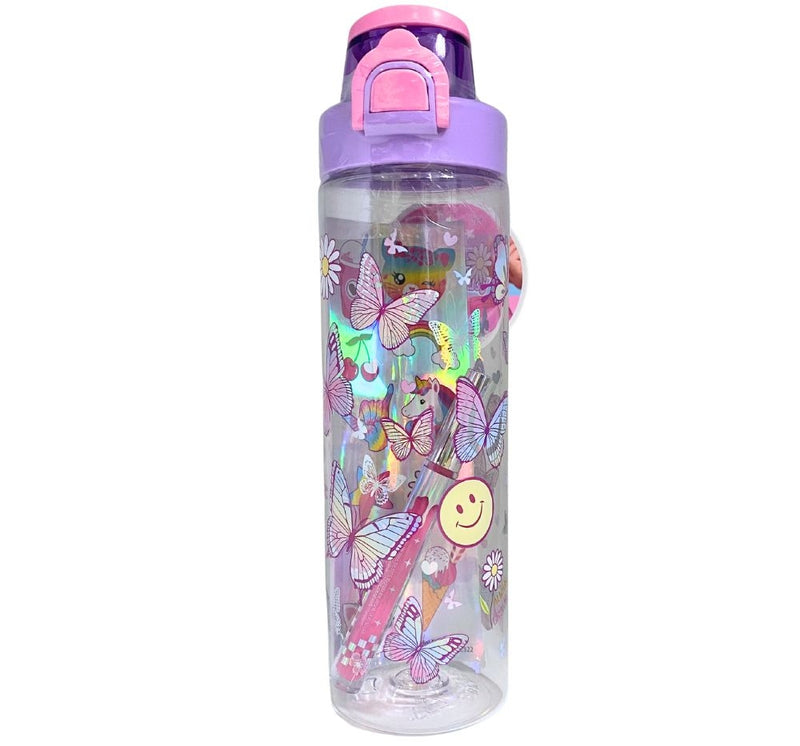 Pop-Open Water Bottle Beauty Fun Tie Dye Butterfly