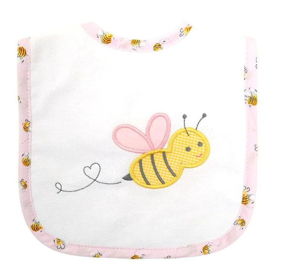 Pink Bumble Bee Feeding Bib