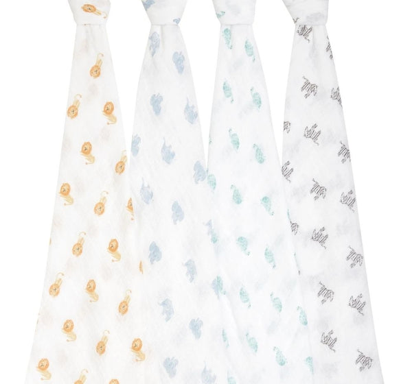 Animal Kingdom 4Pack Organic Swaddles