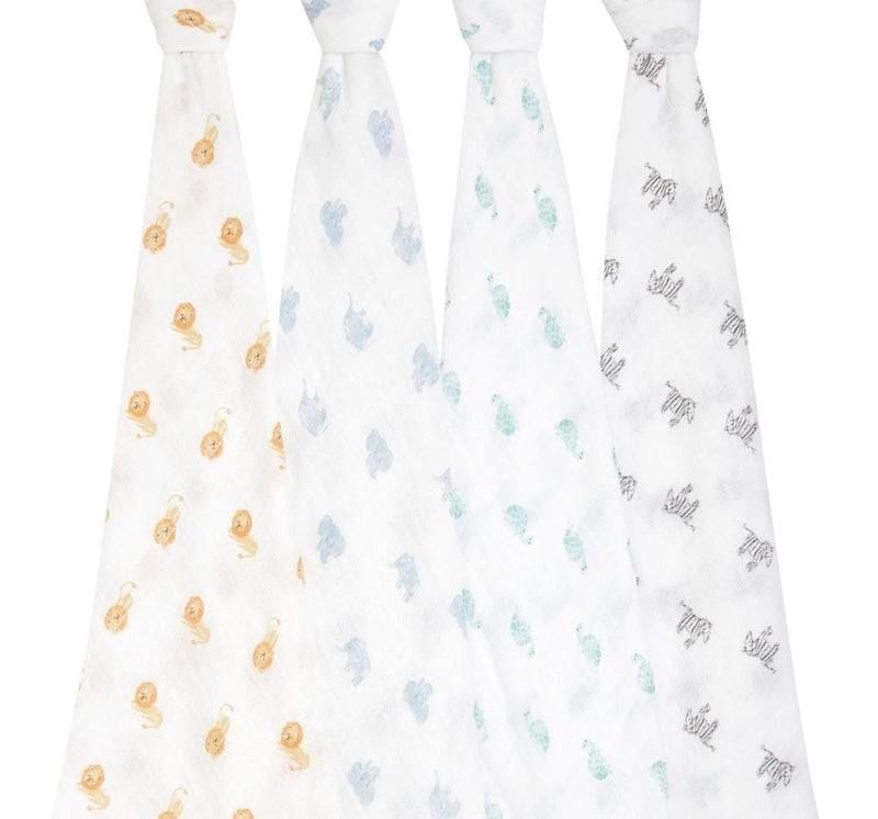 Animal Kingdom 4Pack Organic Swaddles