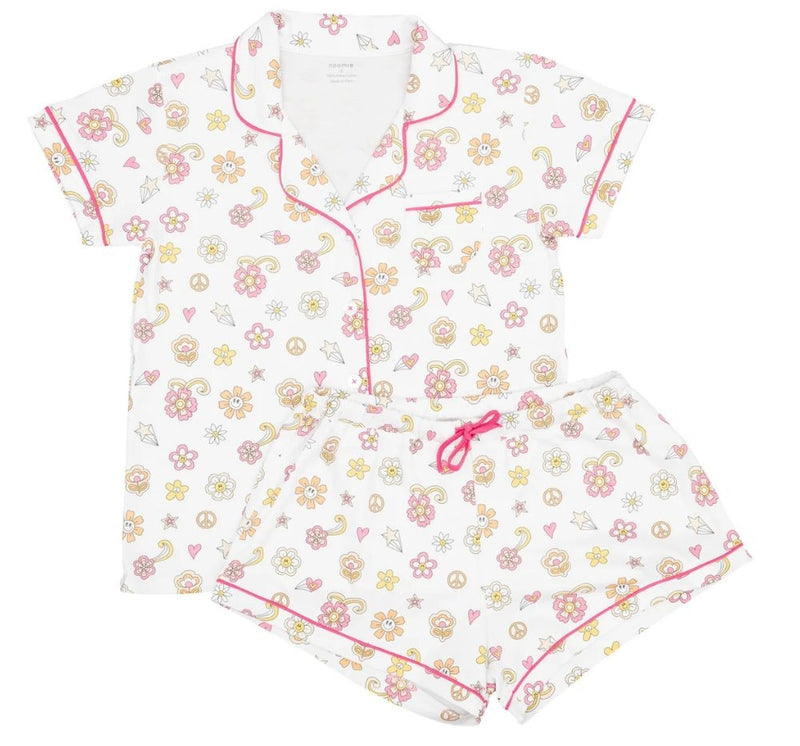 Womens Two Piece Pj Short Grovy S