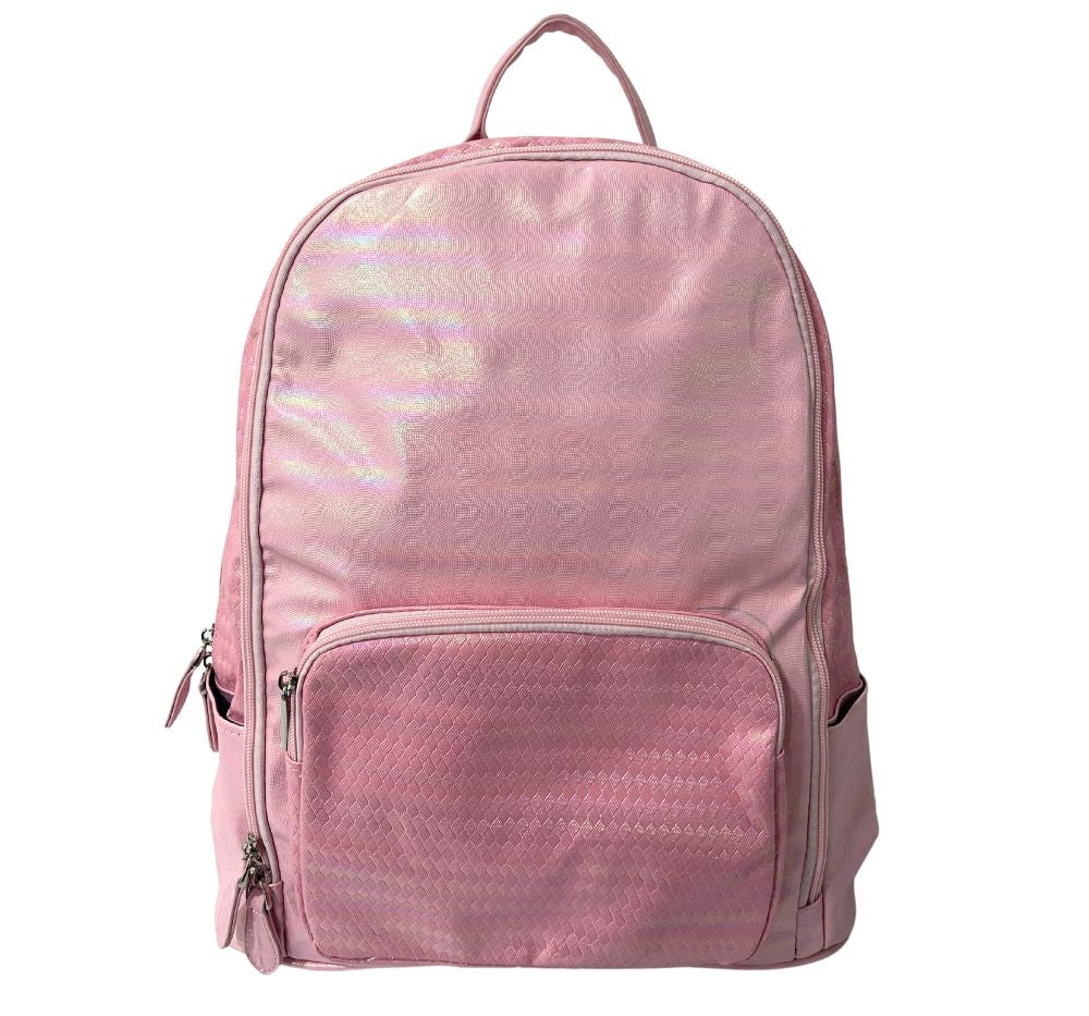 Weave Pocket Light Pink Backpack