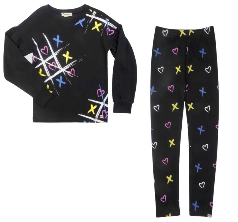 Conjunto Top Y Leggings Negro Tic Tac Toe