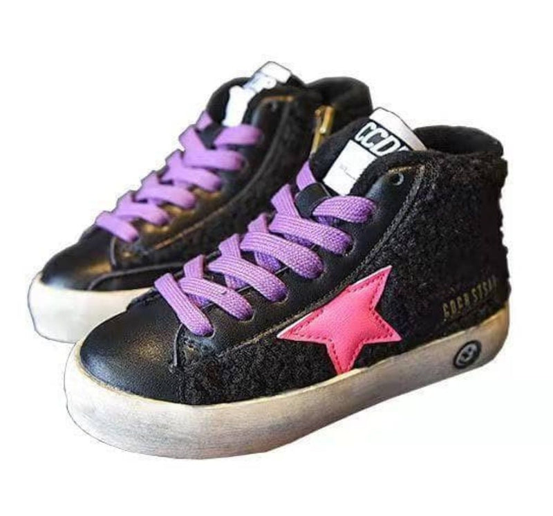 Tenis negros best sale con rosa