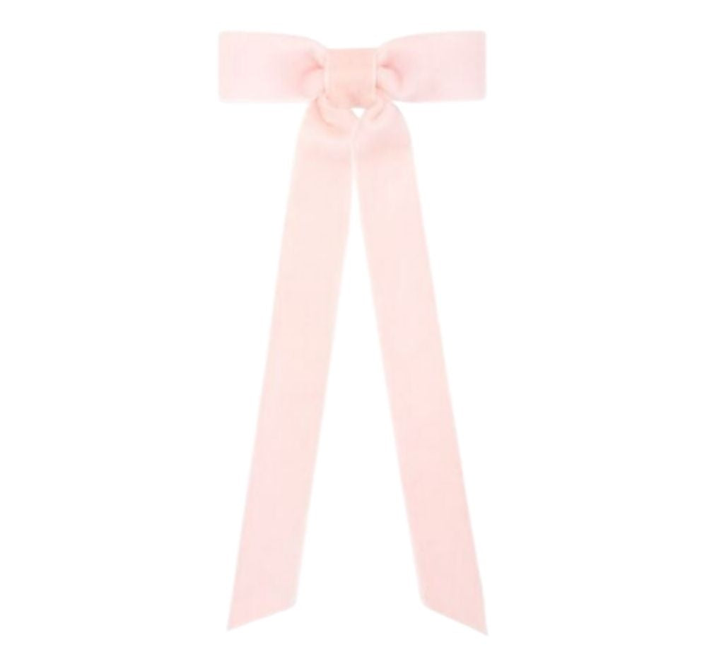 Mini Velvet BowtieW/Tails Light Pink