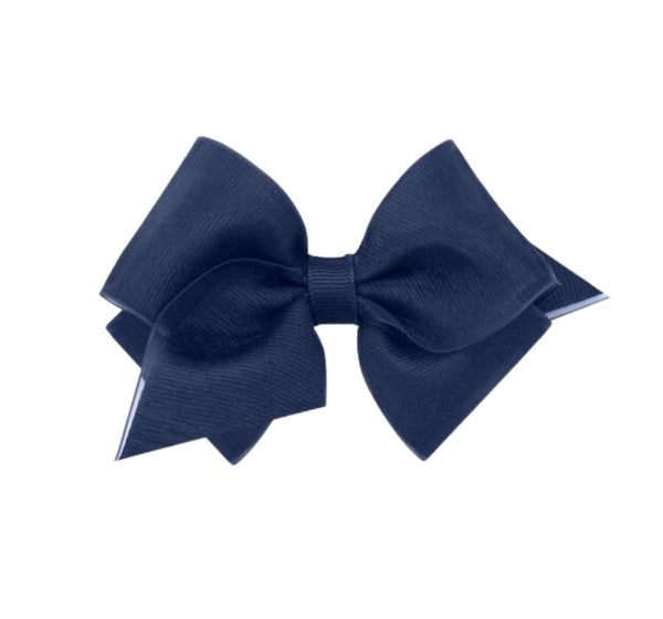 Medium Organza/Gro Overlay Bow Navy