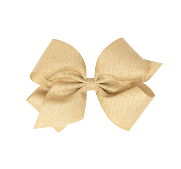 Medium Wee Sparkle Basic Bow Champagne