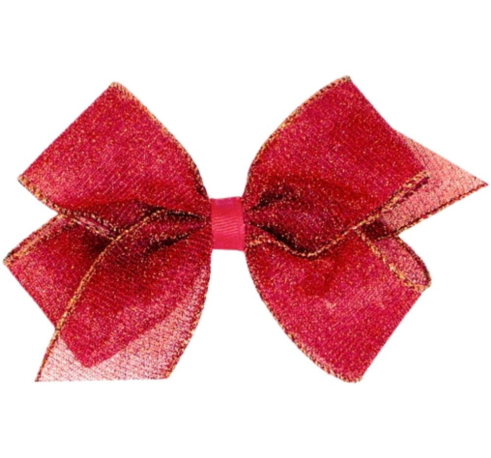 Kng Sparkle Glimmer Textured Bow Red