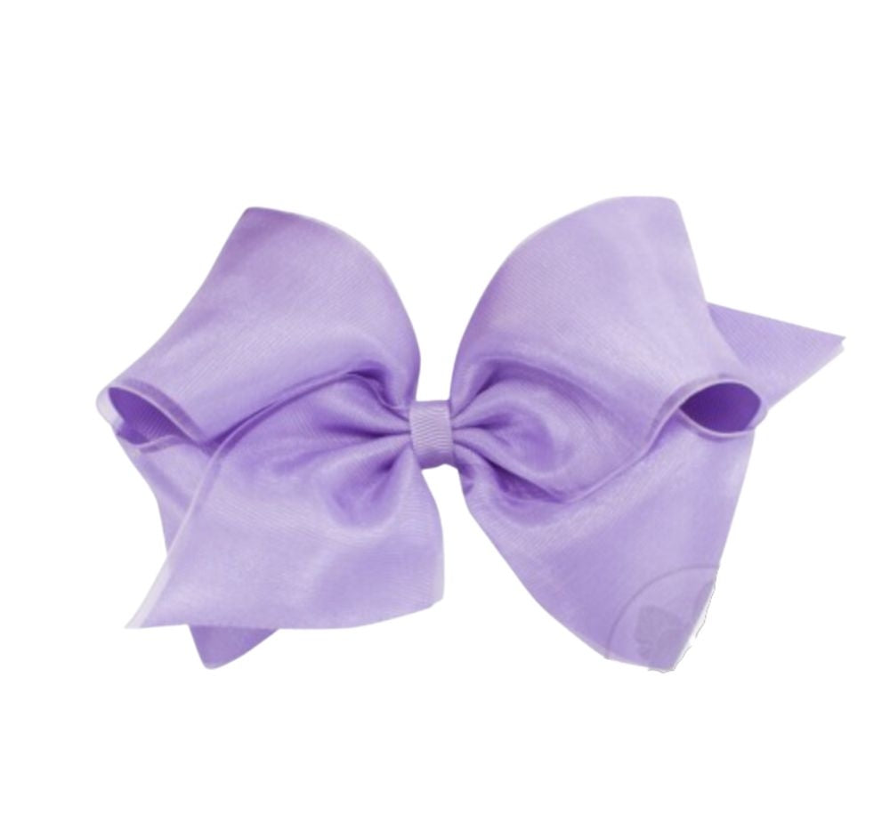 Medium Organza/Gro Overlay Bow Lavender