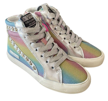Grey Laced Mini Star Outline Rainbow High Top