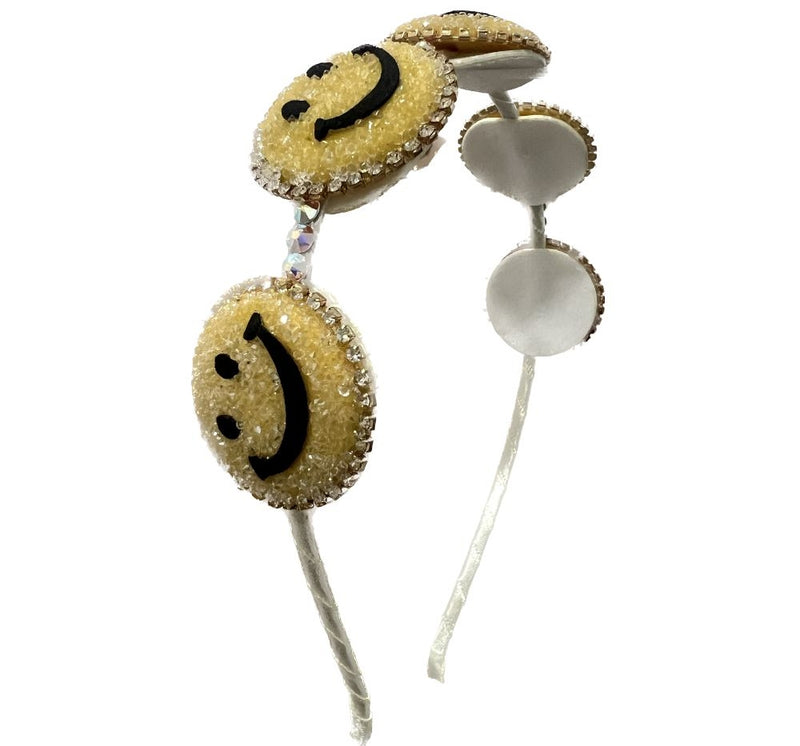 Diadema Cristalizada Smiley Amarilla