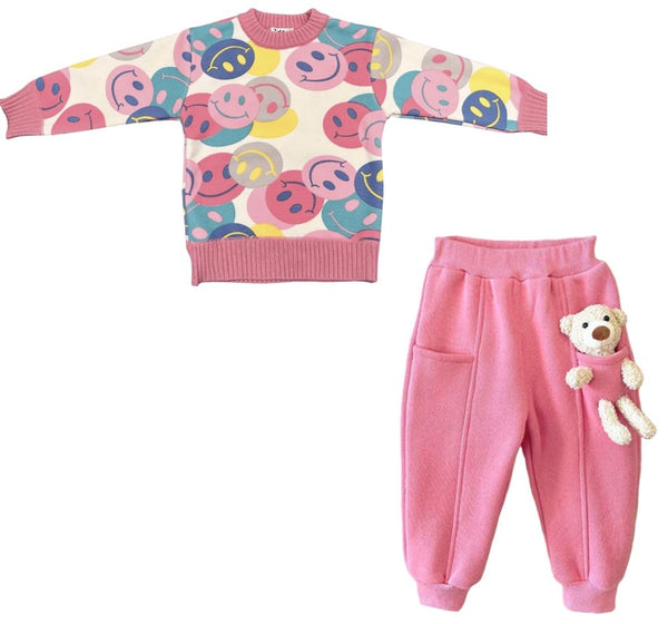 Sueter Emoji Fun Con Pants Rosas Teddy Bear