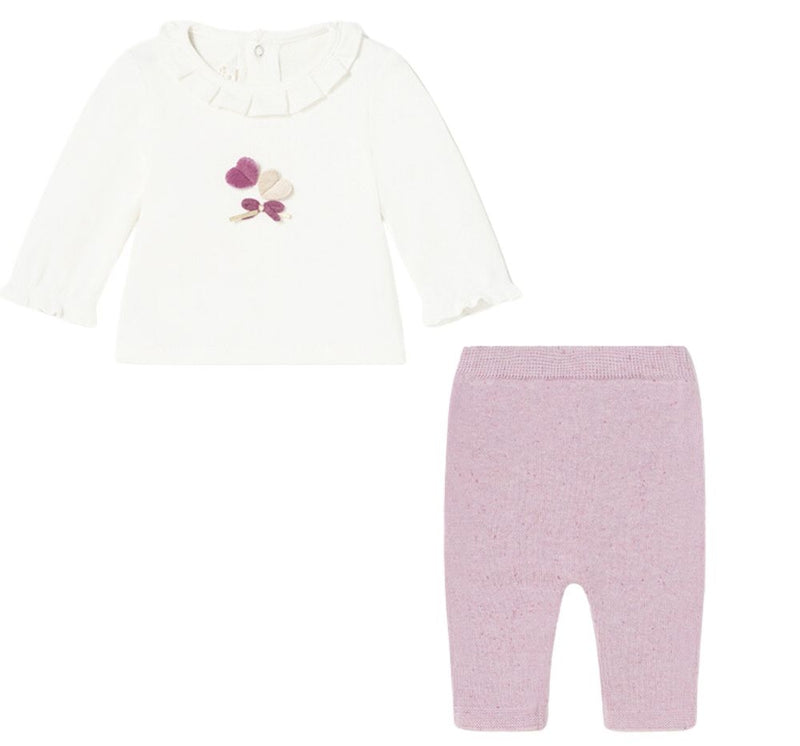 Conjunto 3 Piezas Blusa Leggings Suéter Berenjena