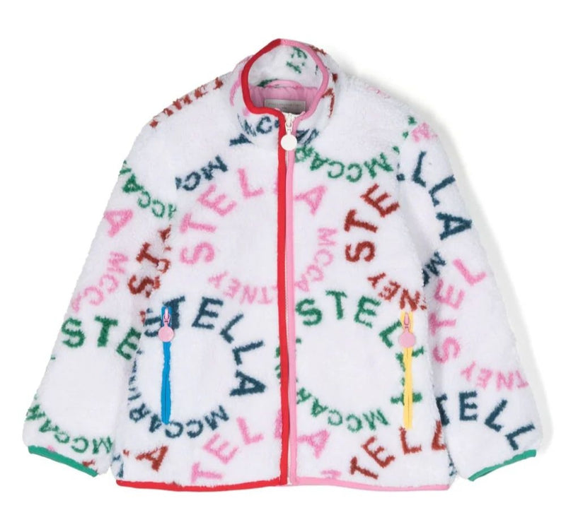 Girl Graphic Logo Teddy Jacket White