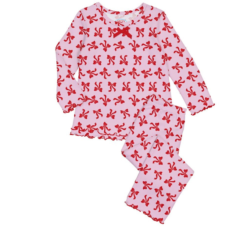 Pijama Estampado Moños Rosa/Rojo
