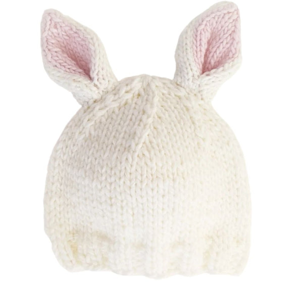 Gorro Punto Orejitas Conejo Blanco/Rosa Newborn