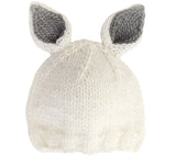 Gorro Punto Orejitas Conejo Blanco/Gris Newborn