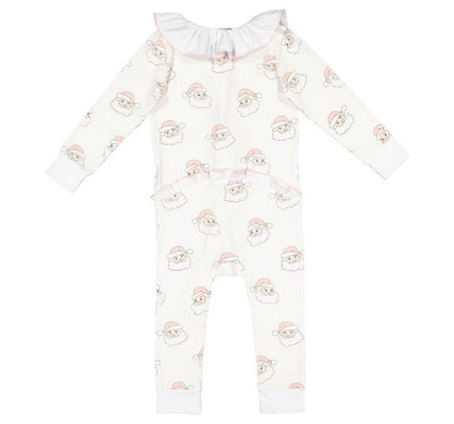 Pink Santa Baby Girl Footie