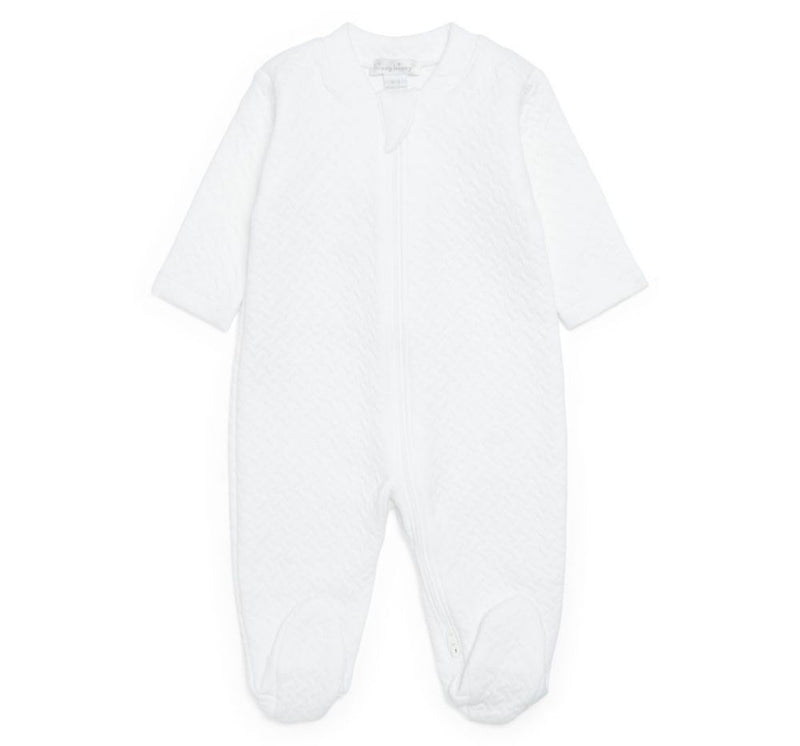 Footie W/Zip Classic Jacquards White