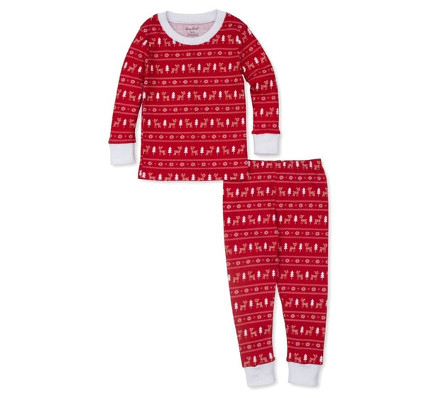 Pajama Set Snug Prt Pjs Reindeer Checks Red