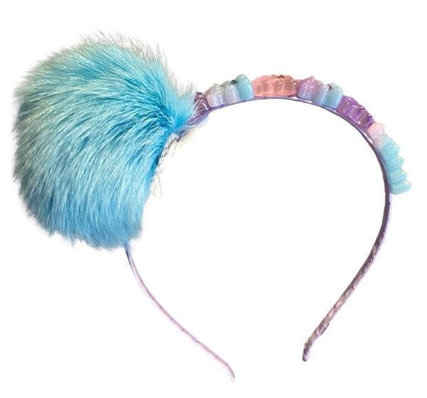 Gummy Bear Thin Headband With Fur Cotton Candy