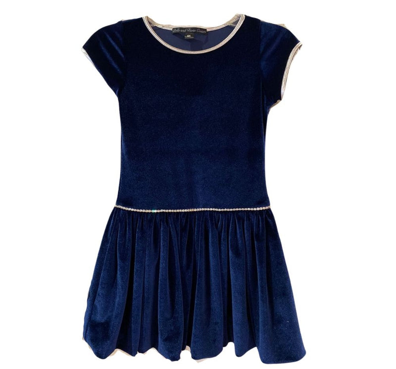 Dress With Bubble Skirt Navy Velvet