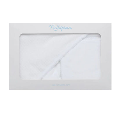 White Picot Trim White Towel