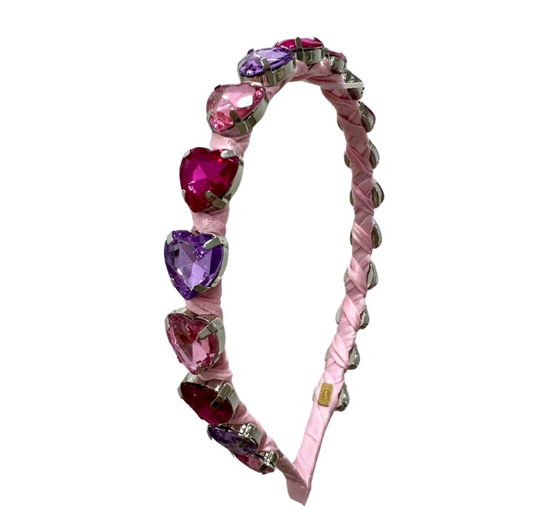Diadema Corazones Rosa Claro