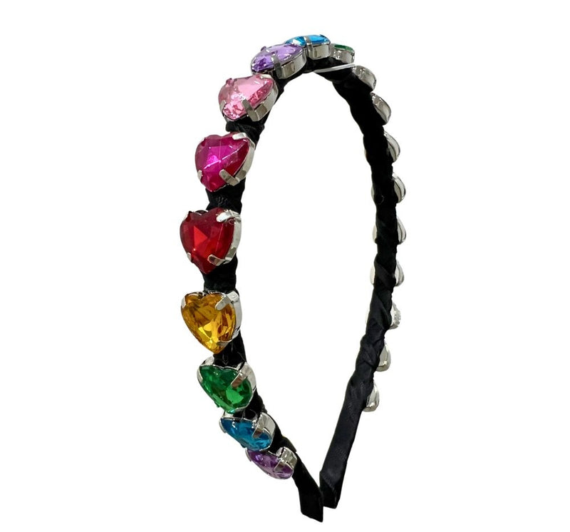 Diadema Corazones Negro- Multi