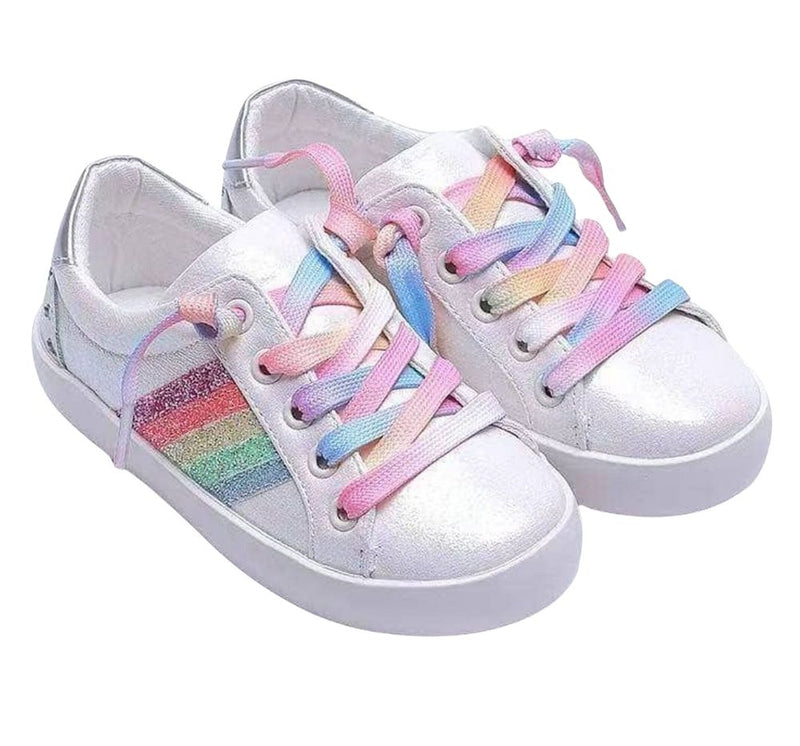 Rainbow Striped Sneakers Glitter