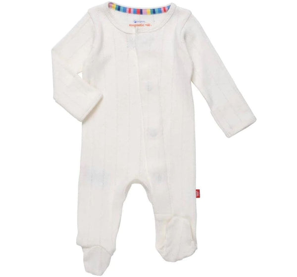 Love Lines Tofu Pointelle Magnetic Footie