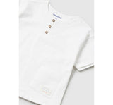 Camiseta Combinada Lino Blanco