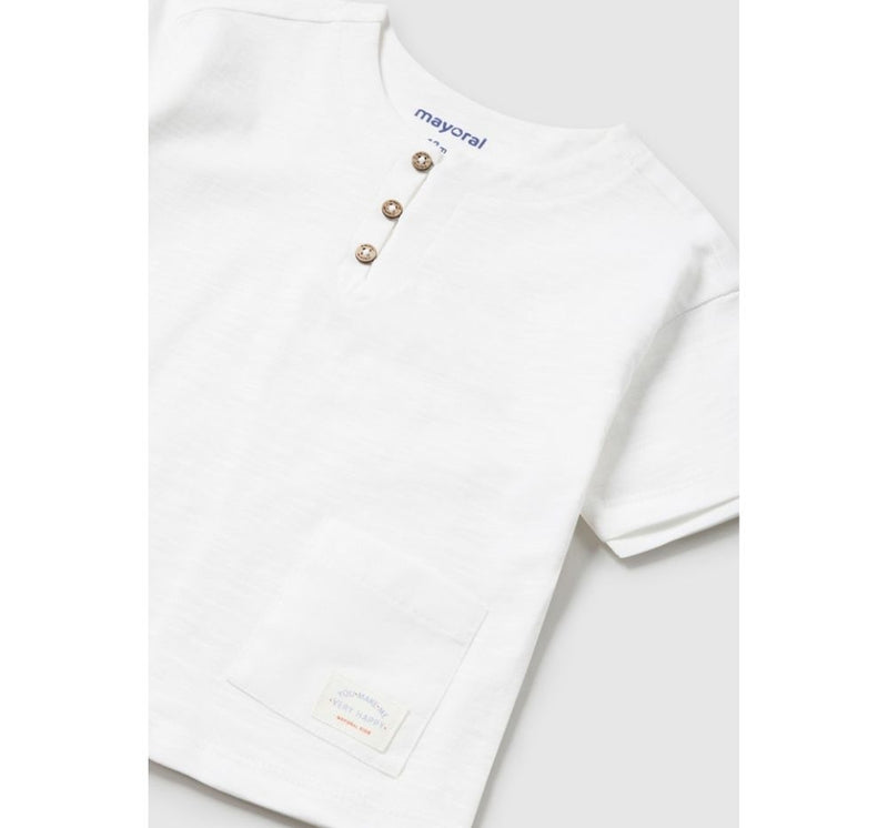 Camiseta Combinada Lino Blanco