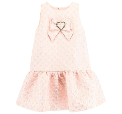 Anneka Jacquard Dress Pale Pink