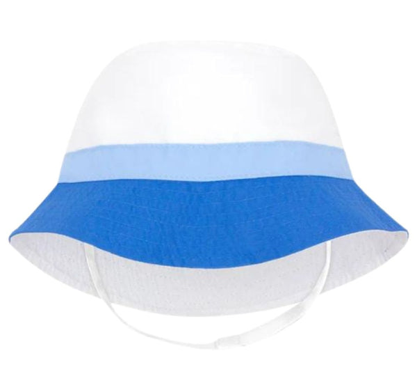 Reversible Boys Bucket Hat with Straps Blue 0-6M