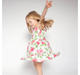 Tie Stap Smocked Sun Dress Hibiscus